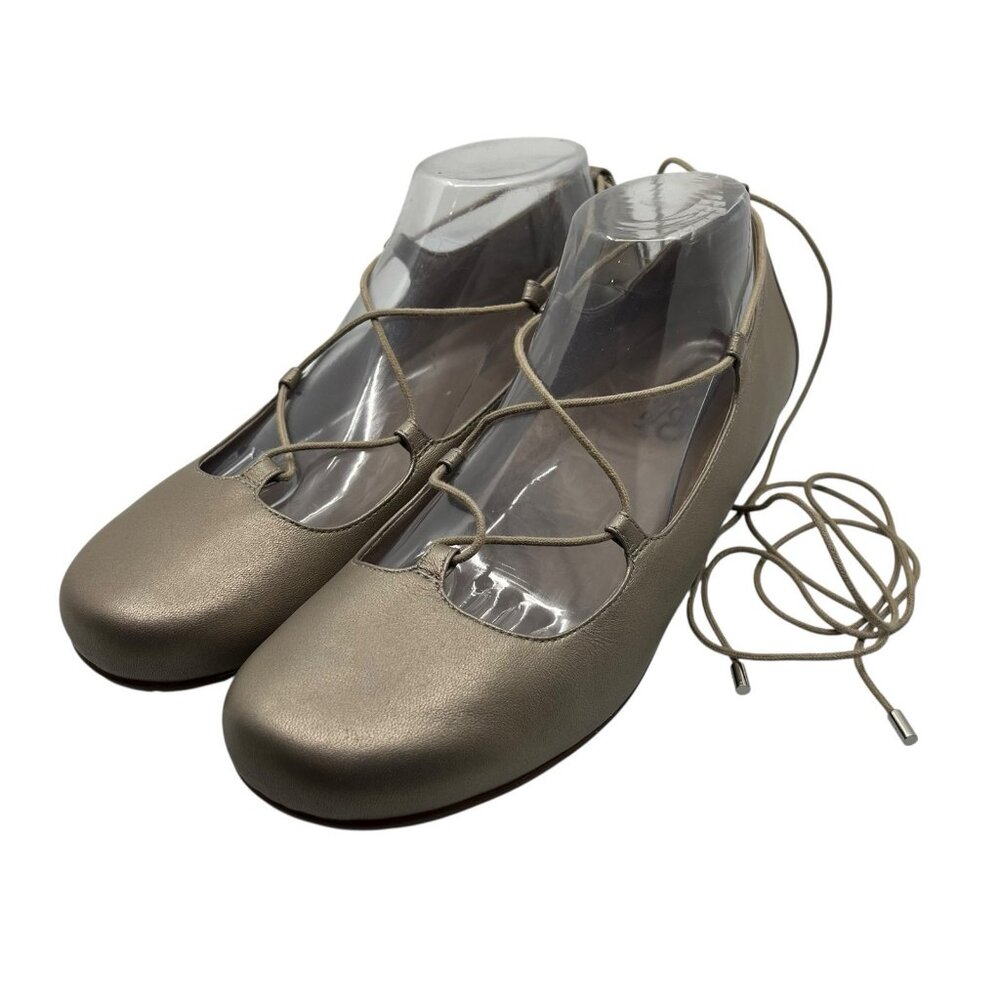Abeo BioSystem Tori Metallic Taupe Ankle Gladiator Ballet Flats 9 Metatarsal